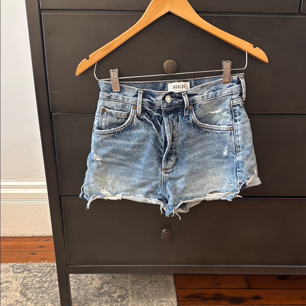 Agolde Distressed Denim Shorts